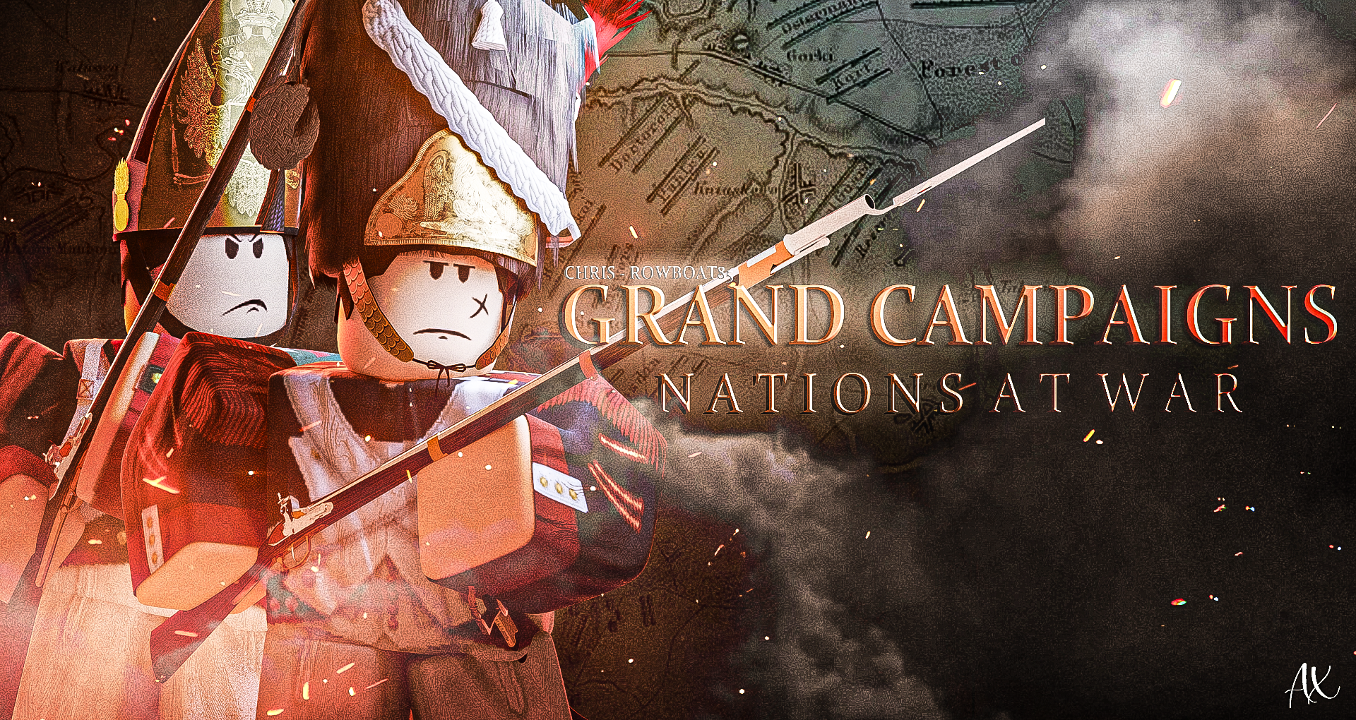Grand Campaigns Nations at War artwork over a campaign map